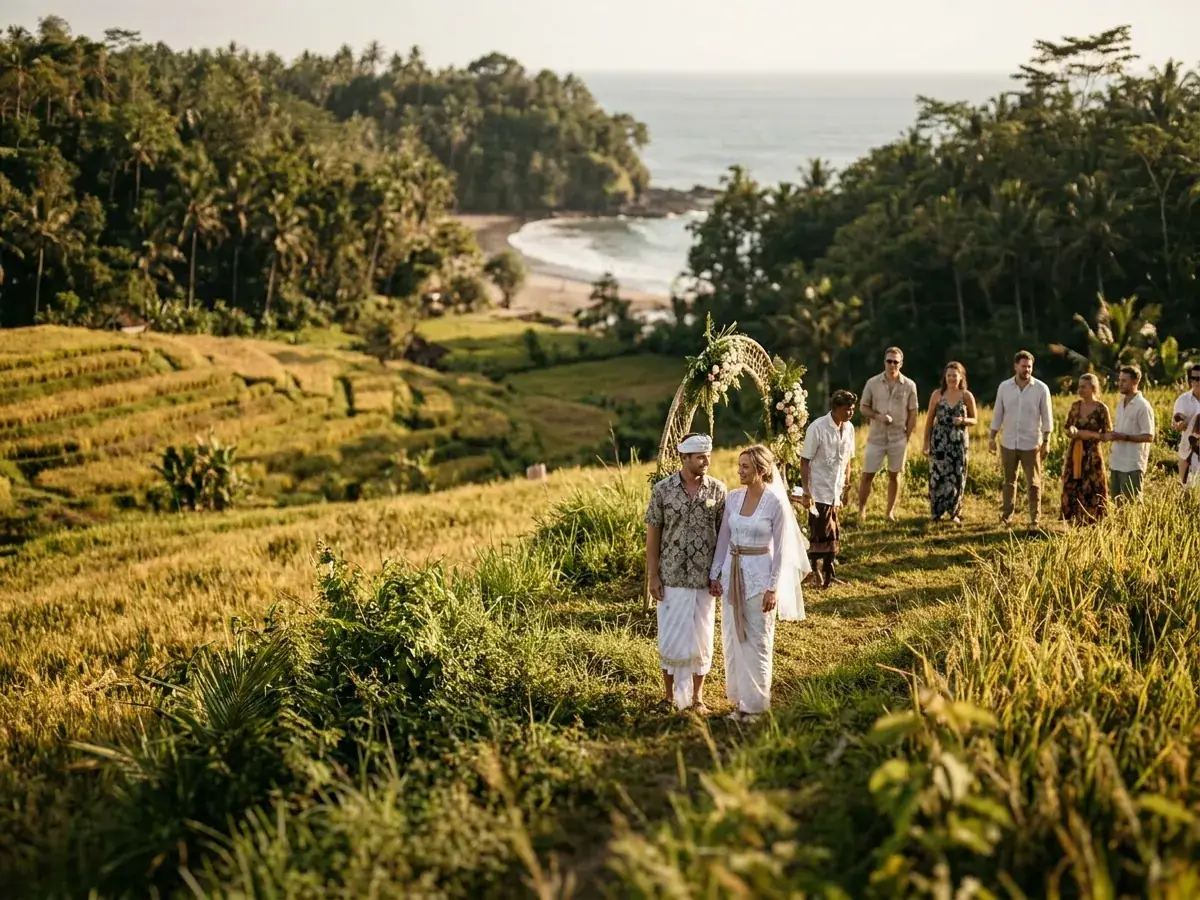 Qué llevar a una boda en Bali: invitados y pareja — primer foto
