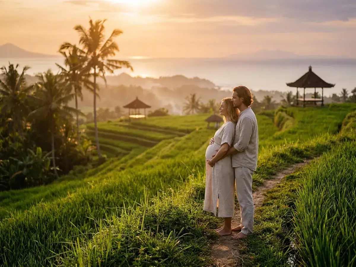 Pregnancy photoshoot in Bali — portret pary