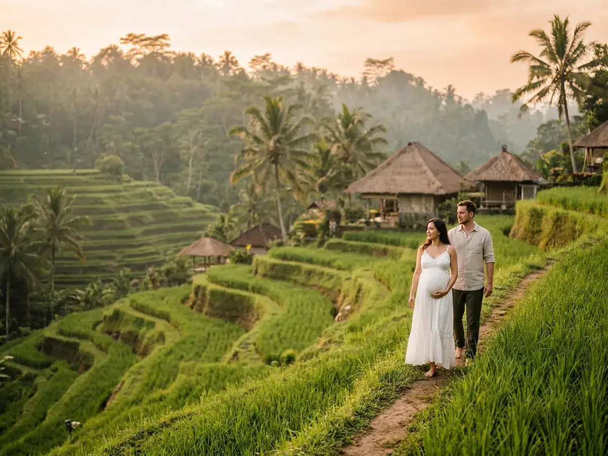 Pregnancy photoshoot in Bali — rassvet terrasy