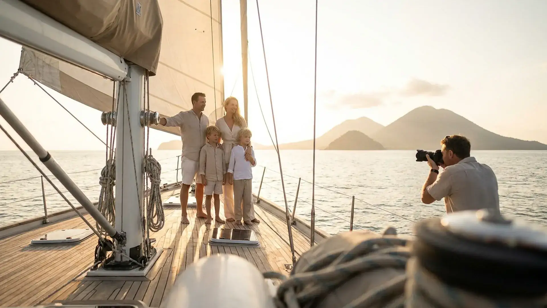 Yacht photoshoot at sea in Bali