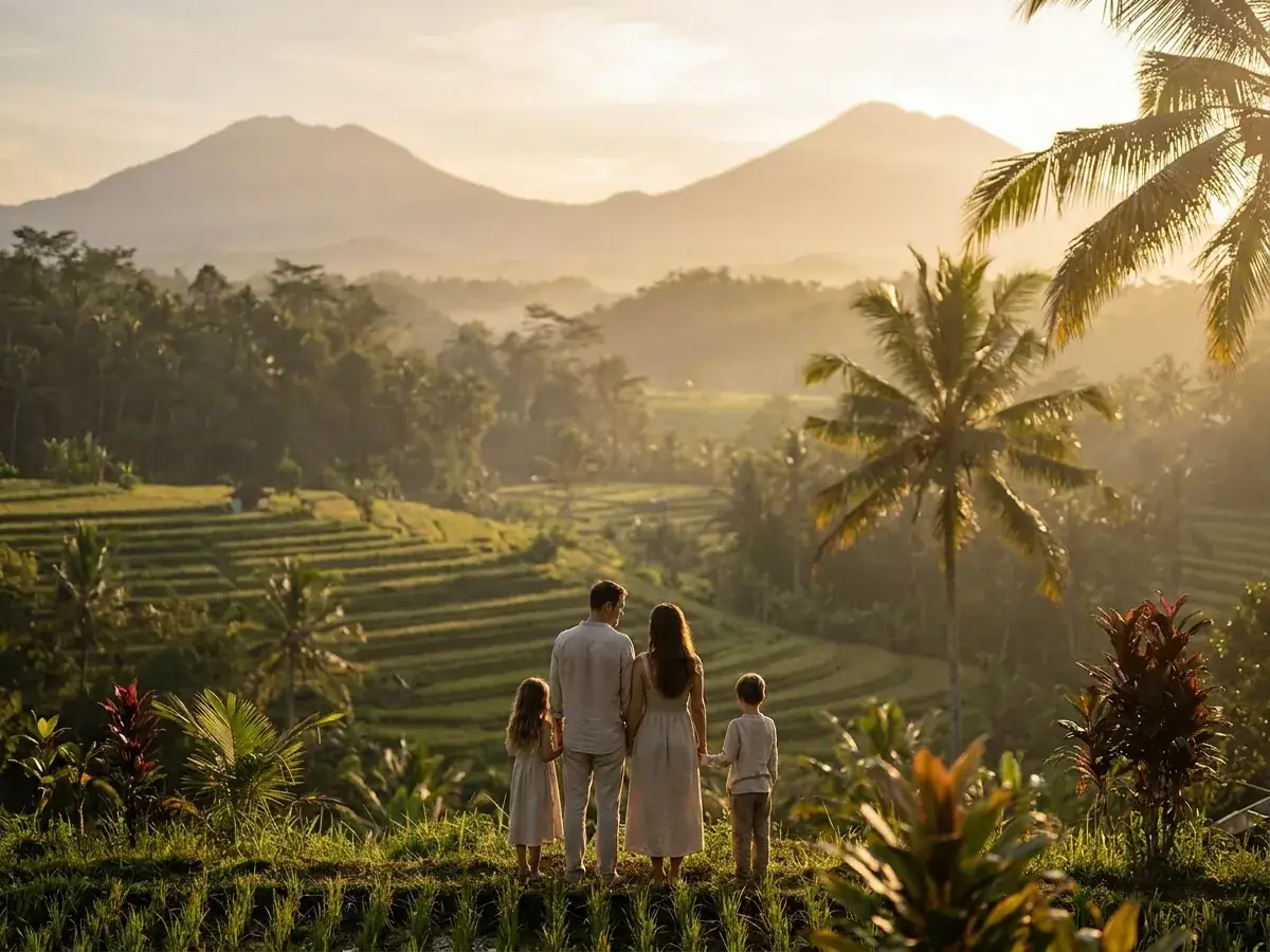 Family photoshoot in Bali — para v oblakah