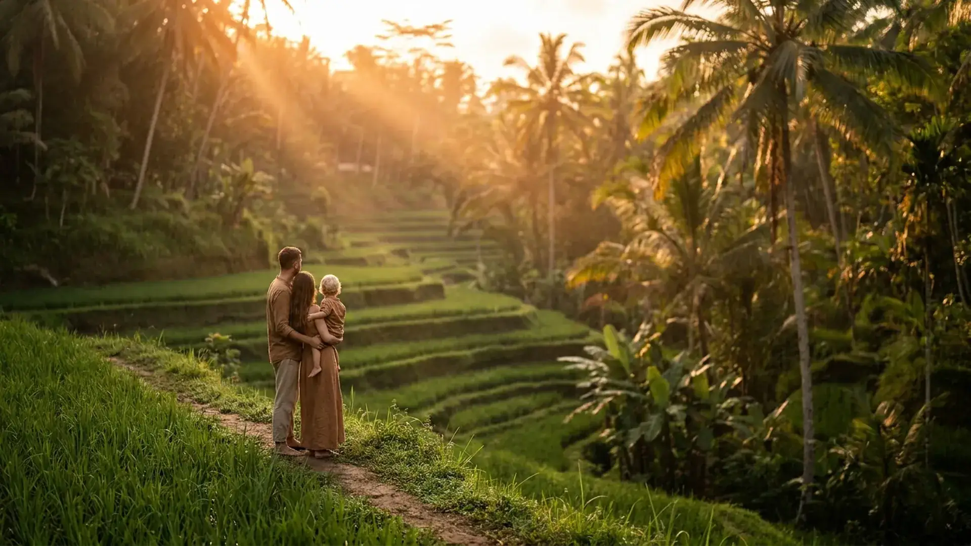 Jungle photoshoot near rice terraces in Bali