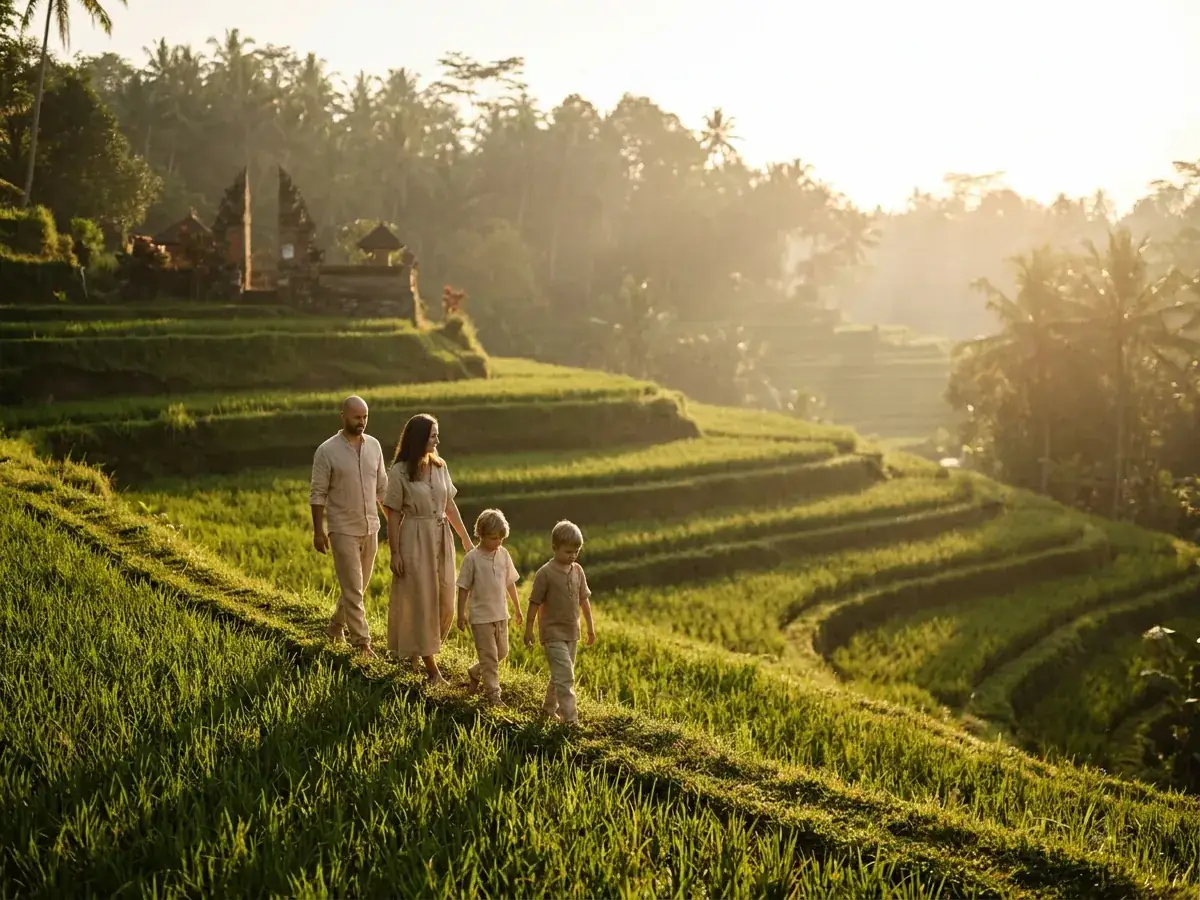 Photoshoot in the jungle and on the rice terraces of Bali — para v oblakah