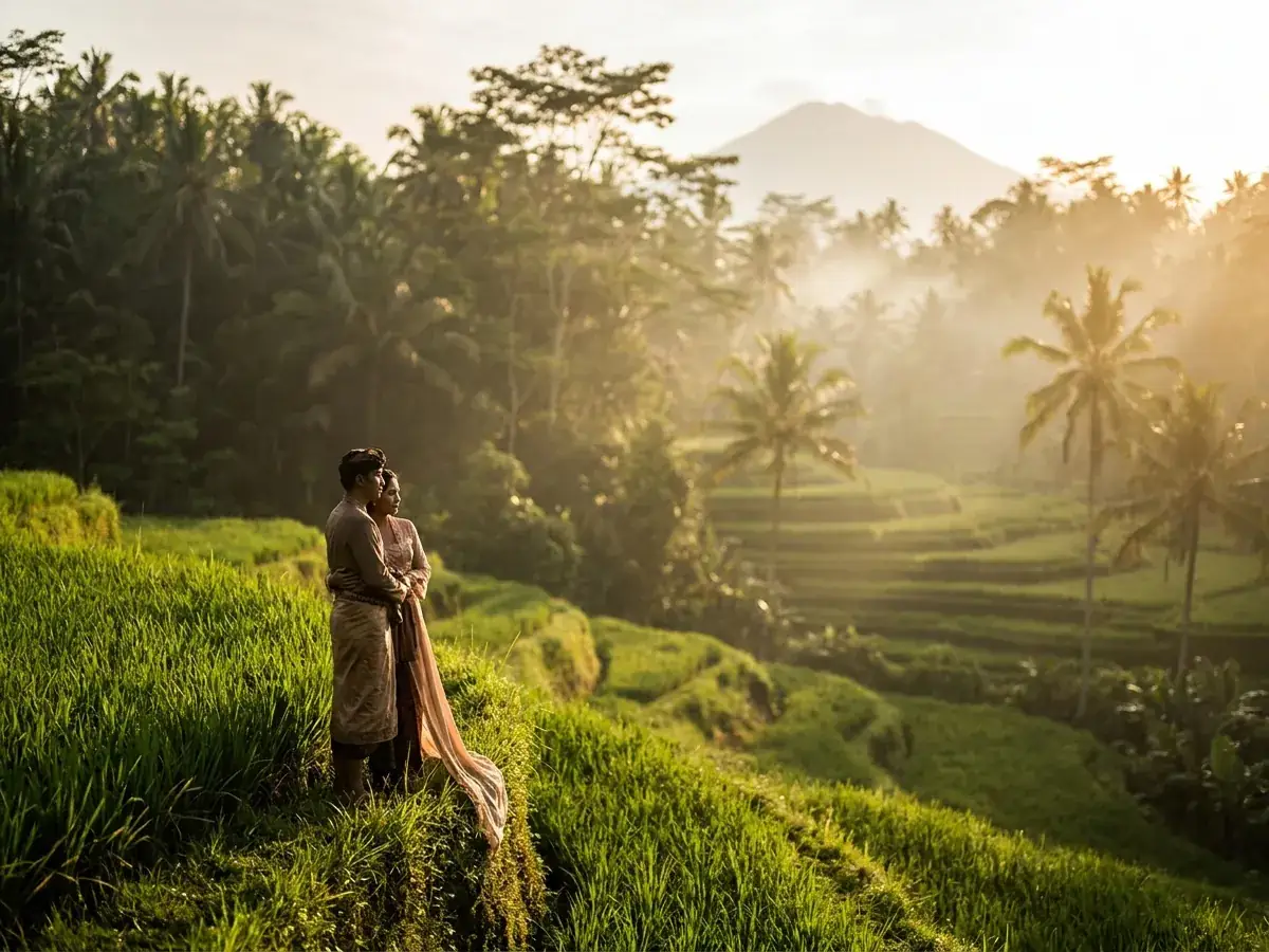 Photoshoot in the jungle and on the rice terraces of Bali — portret pary