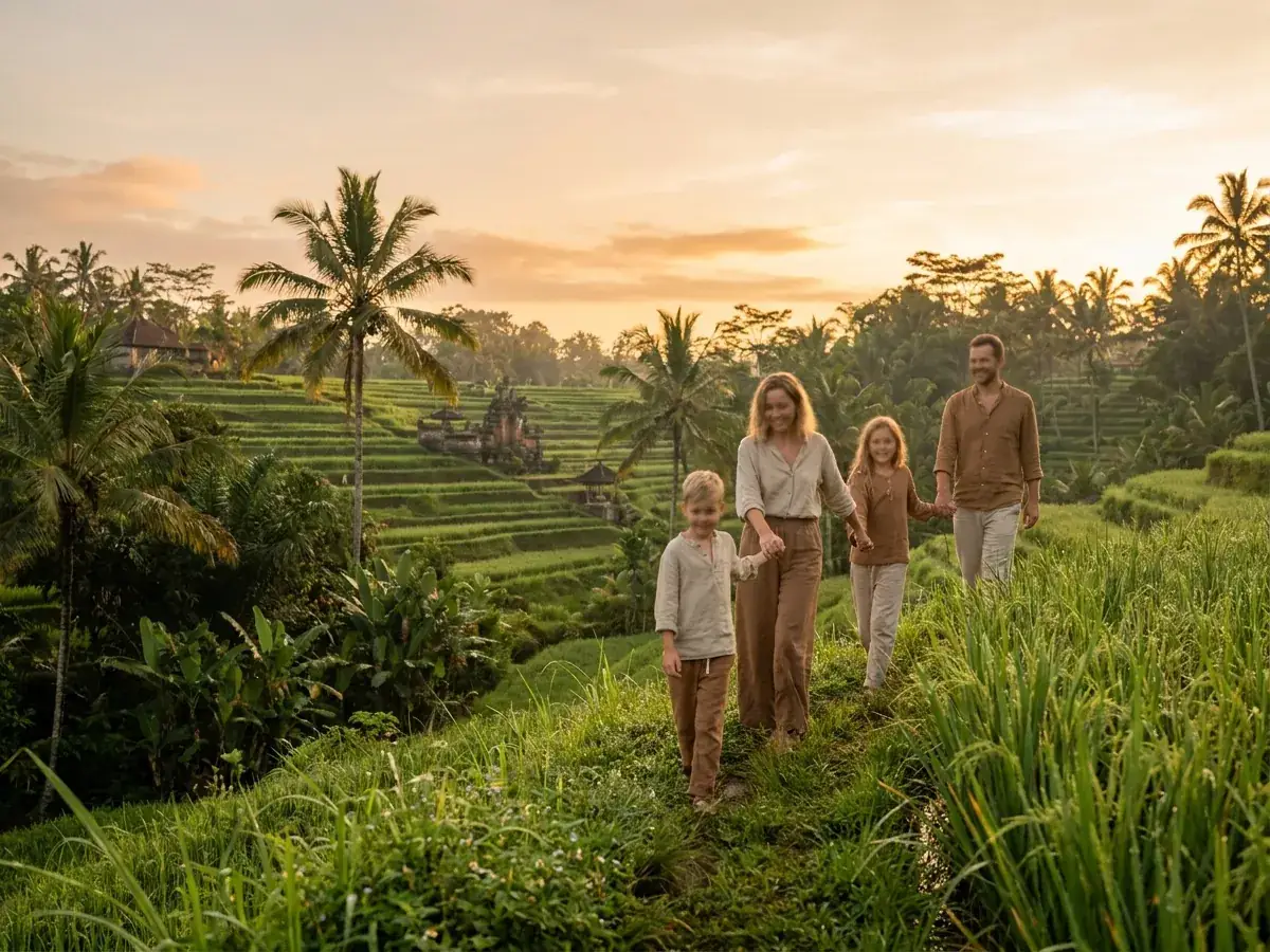 Photoshoot in the jungle and on the rice terraces of Bali — semeynyj kadr
