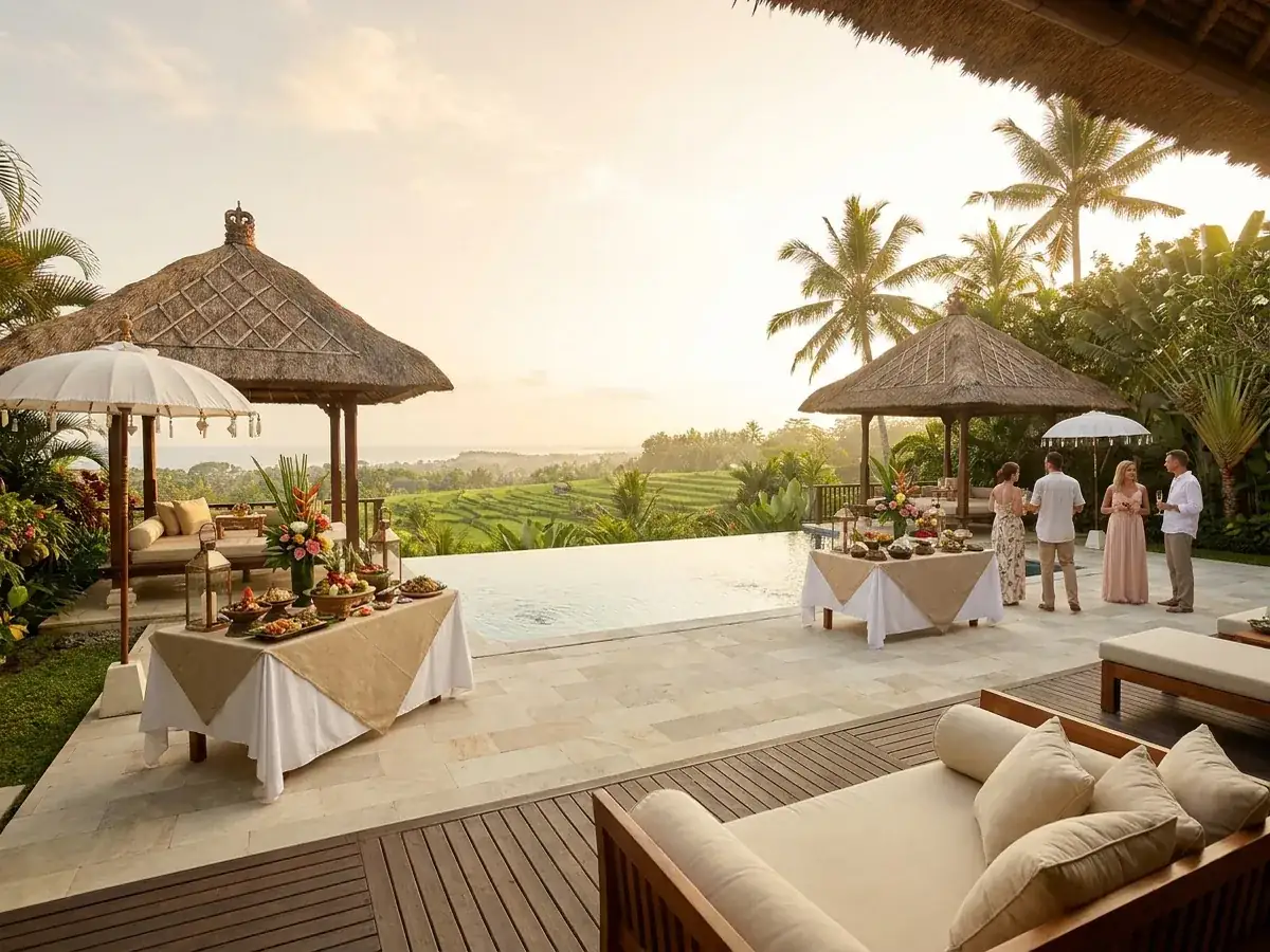 Birthday party at a villa with a pool in Bali