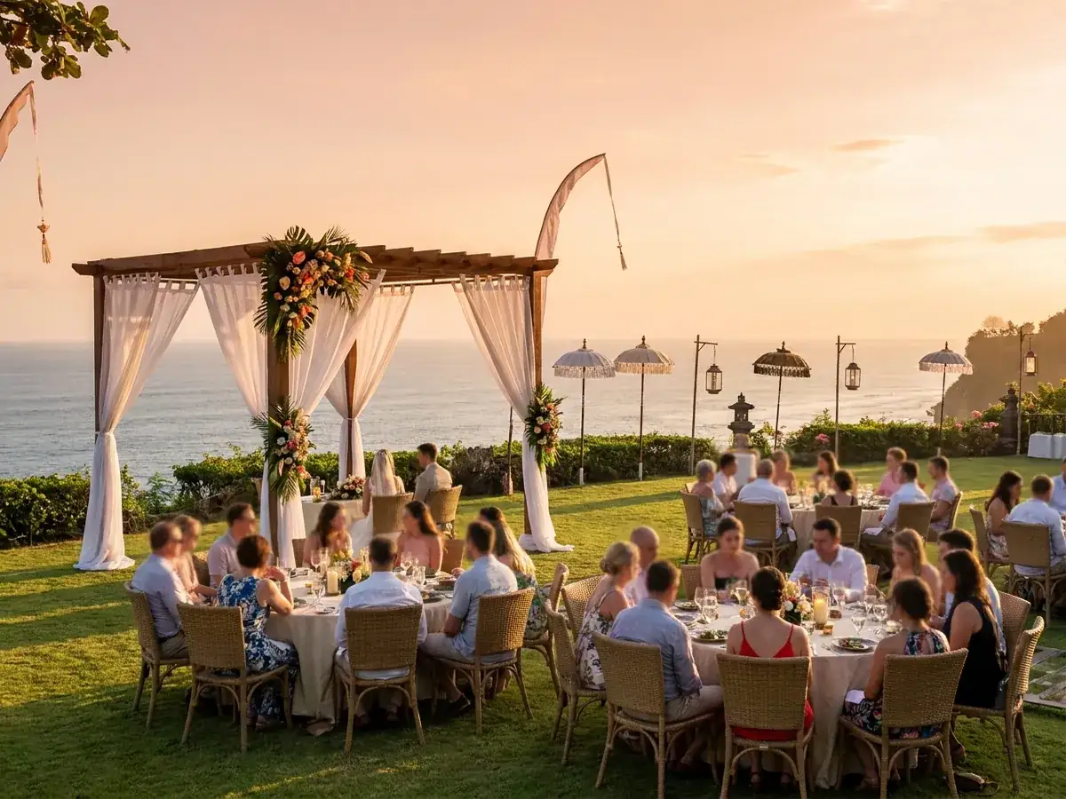 Case study: wedding for 30 guests on Uluwatu cliff, Bali