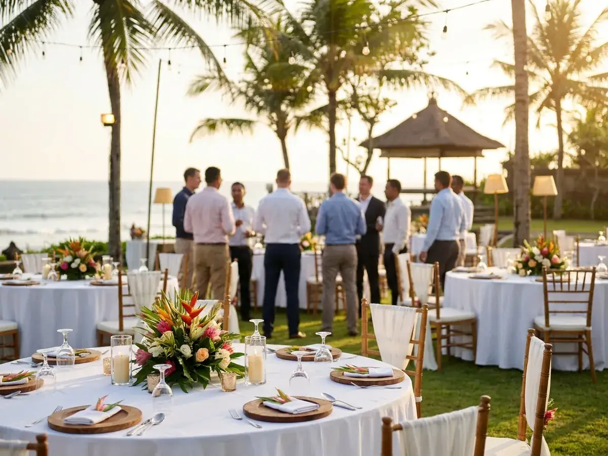 Cost of a corporate party in Bali — gala uzhin stoly