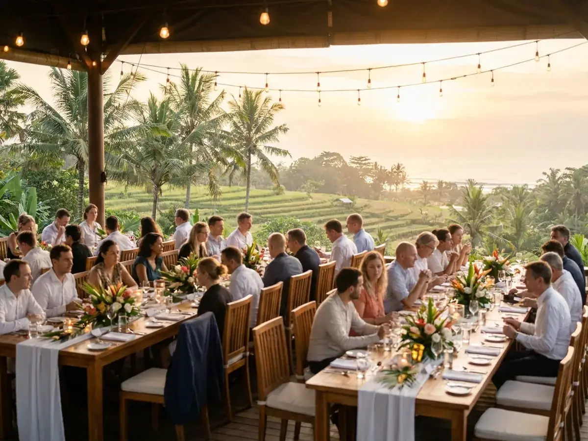 Incentive tours to Bali — gala dinner tables