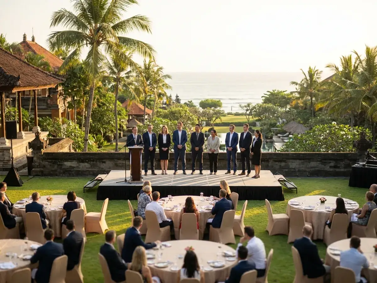 Conferences and forums in Bali — vystuplenie scena