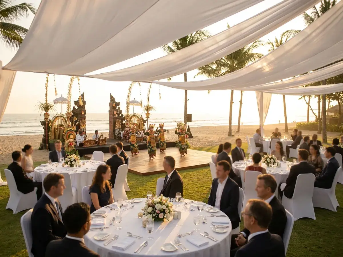 Programm und Unterhaltung für Firmenveranstaltungen auf Bali — vystuplenie scena