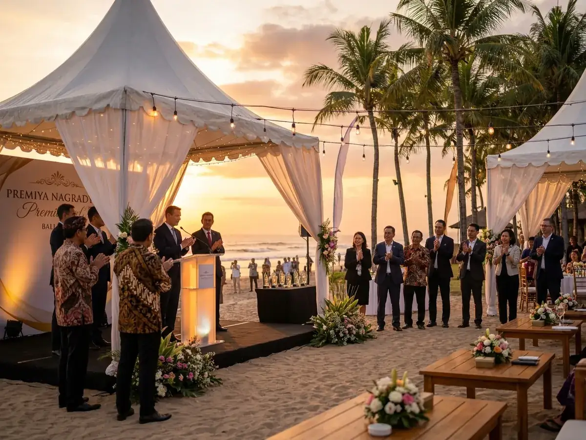 Offsite corporate retreat in Bali — awards ceremony