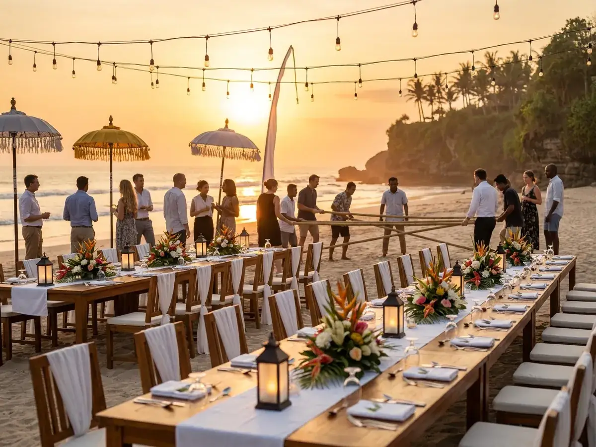 Offsite corporate retreat in Bali — team building activity