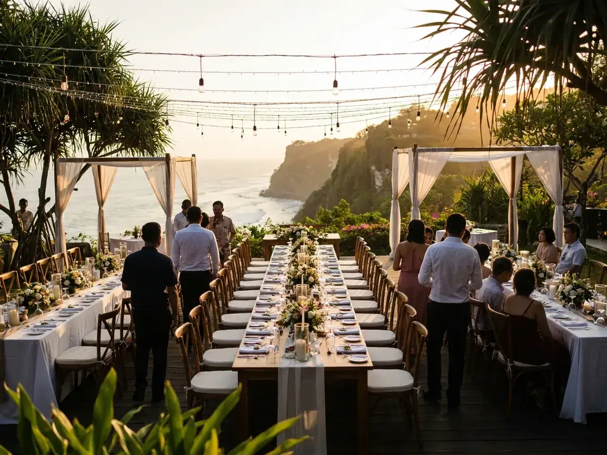 Case study: wedding for 30 guests in Uluwatu — gala uzhin gostej — photo 2