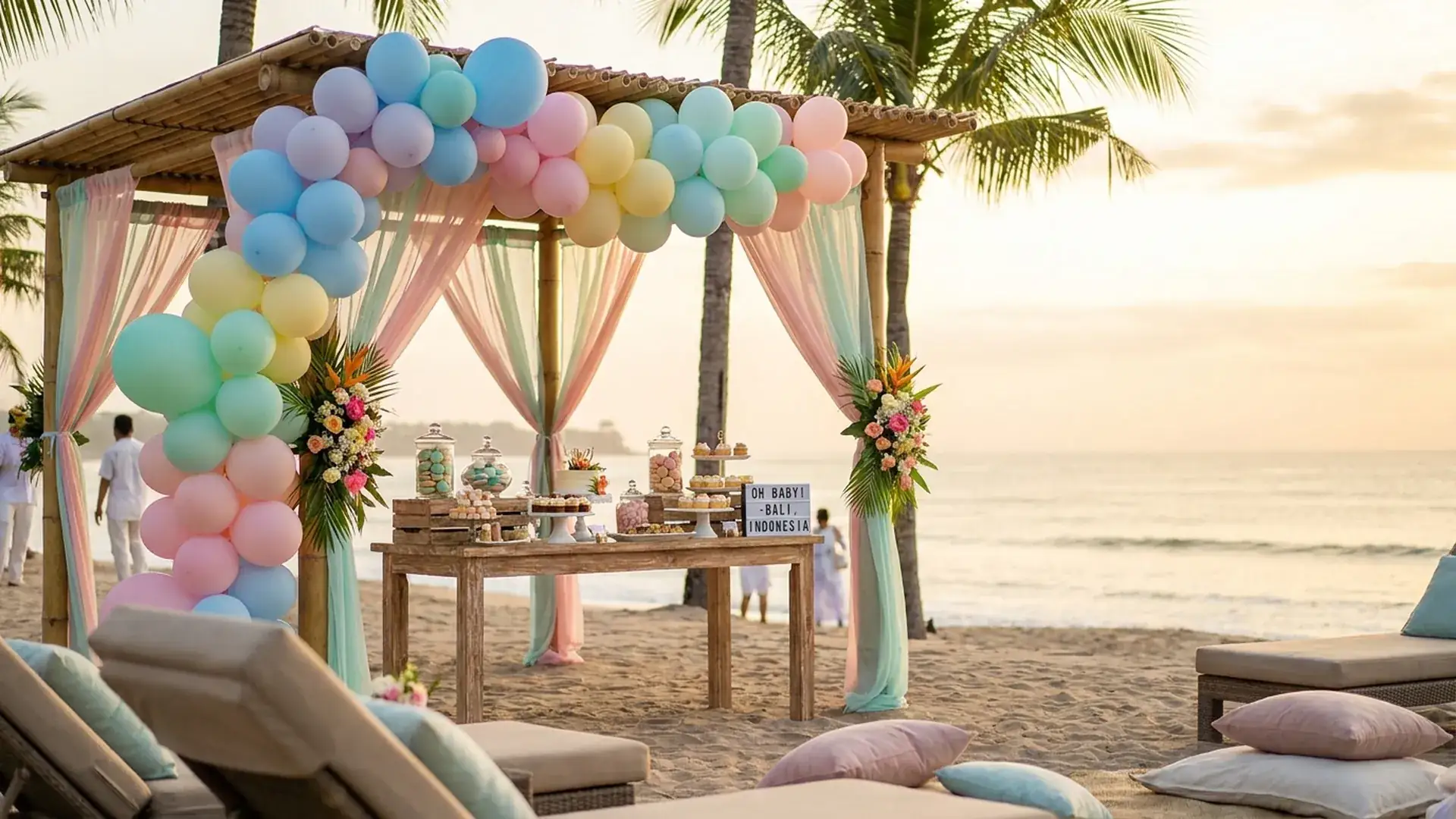 Baby shower with candy bar in Bali