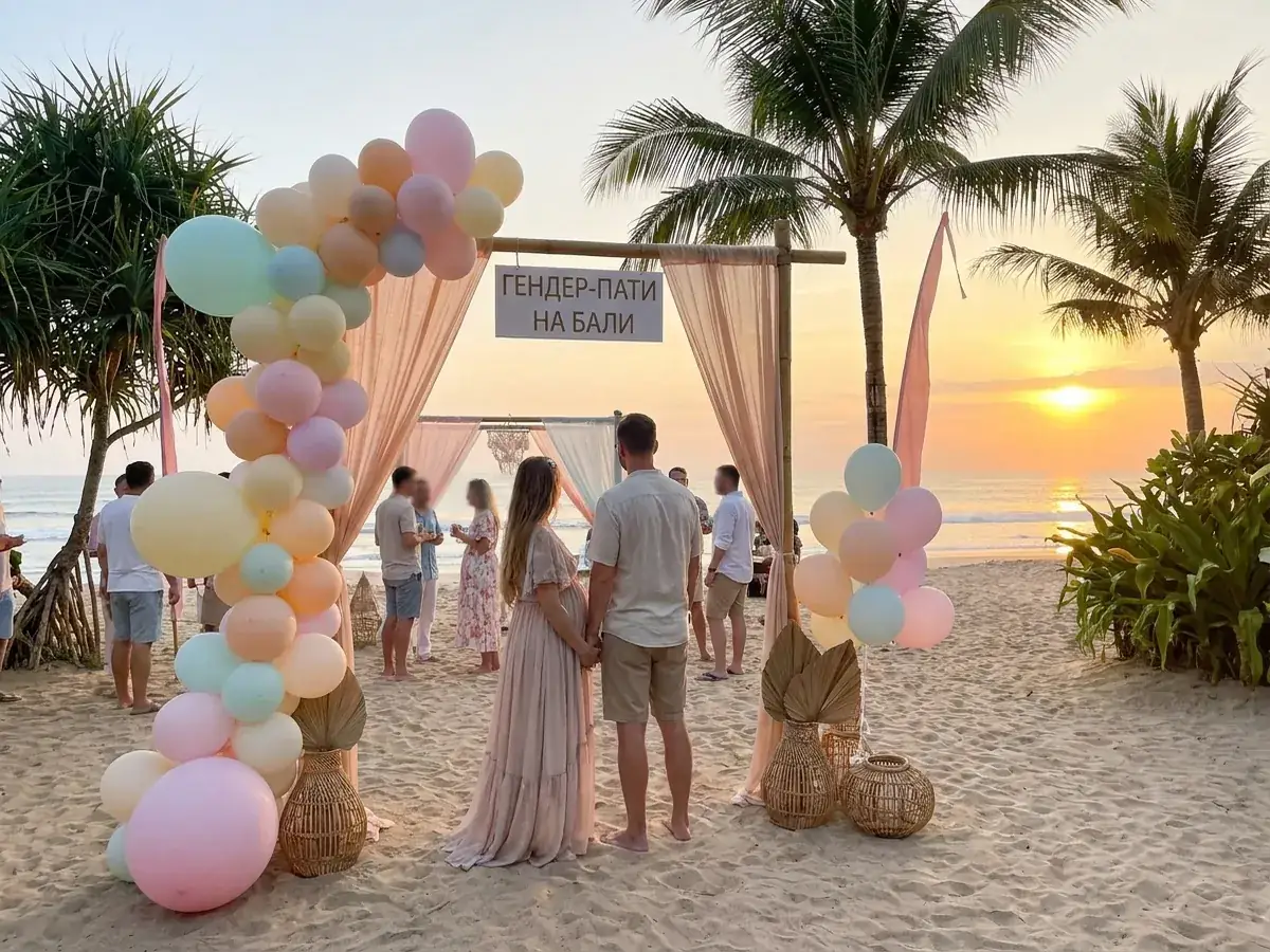 Gender party in Bali — pregnant mom
