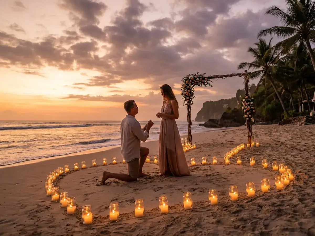 Cost of organizing a proposal in Bali — svechi na peske