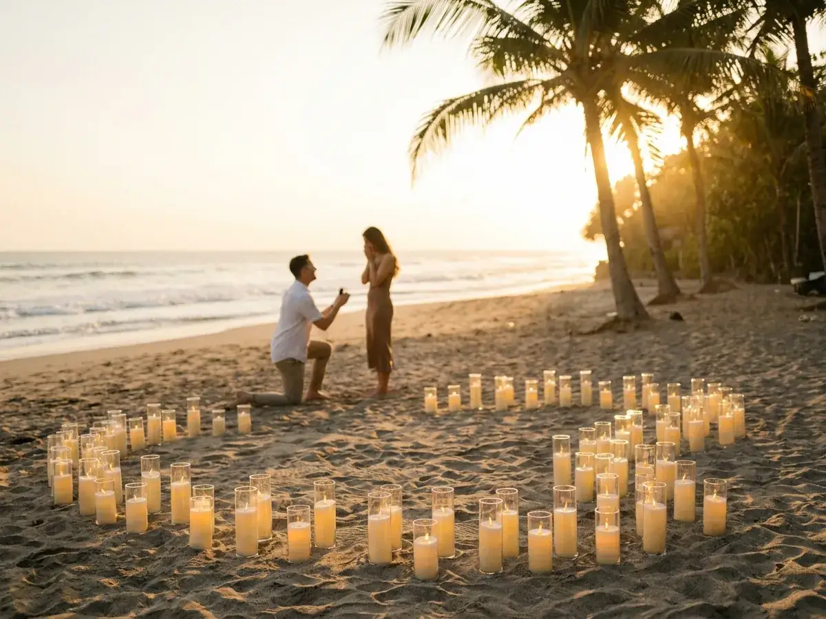 Secret marriage proposal photoshoot — svechi na peske