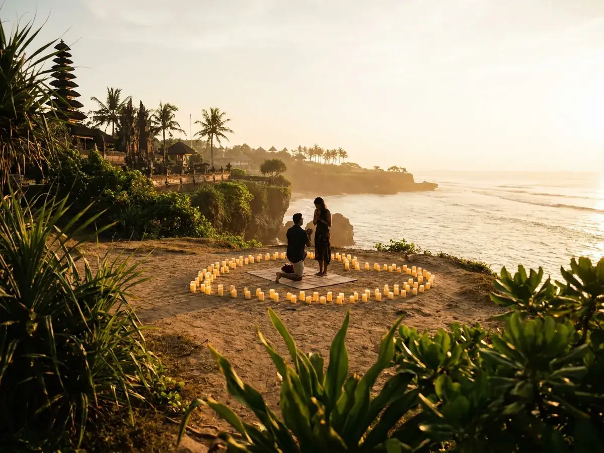 Secret marriage proposal photoshoot — zakat nad okeanom