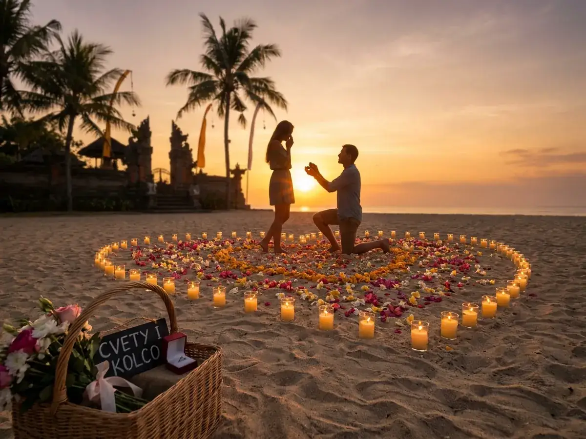 Marriage proposal ideas in Bali — cvety i kolco