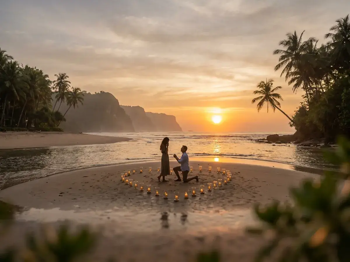 Best locations for a proposal in Bali — svechi na peske