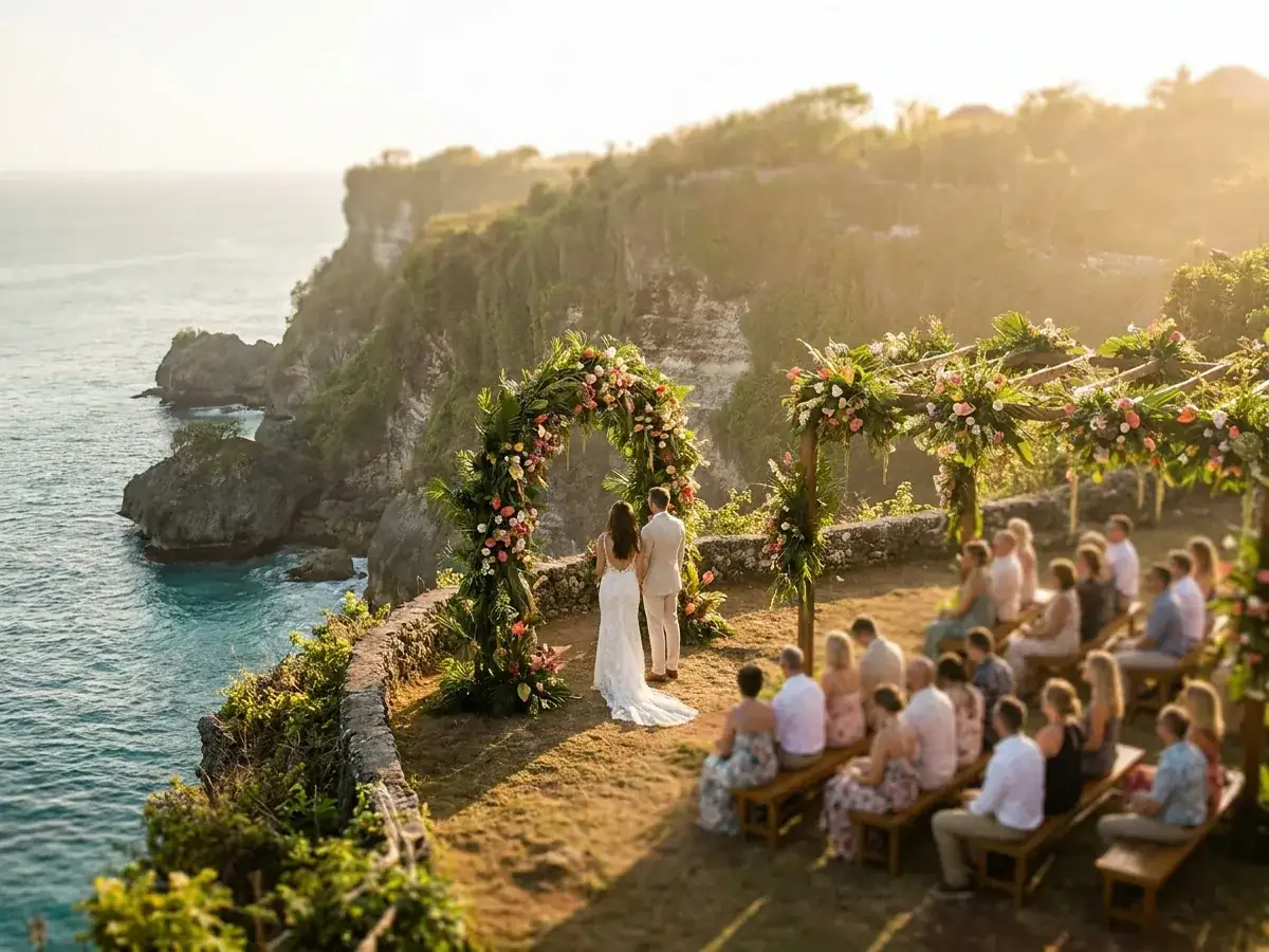 Case study: wedding for 30 guests on Uluwatu cliff, Bali