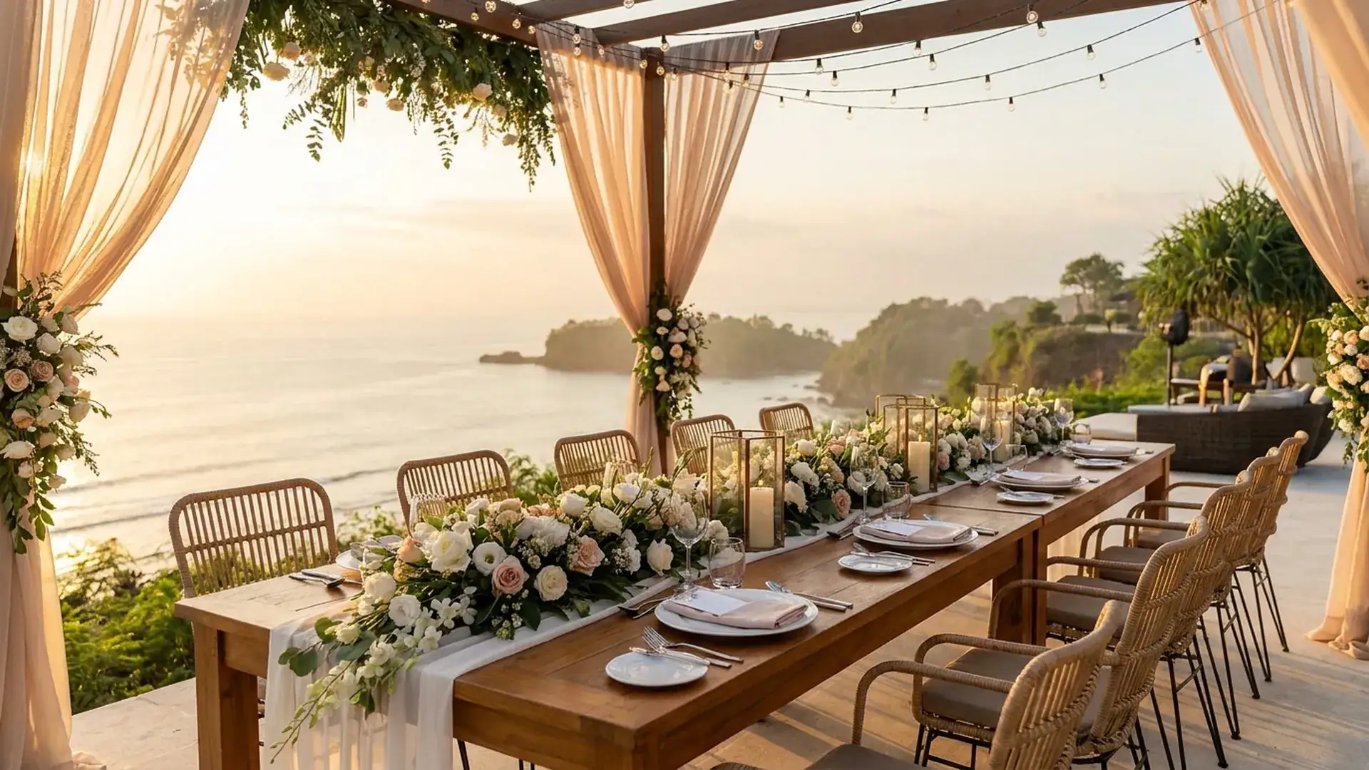 Setting up a sunset wedding dinner in Bali — budget calculation