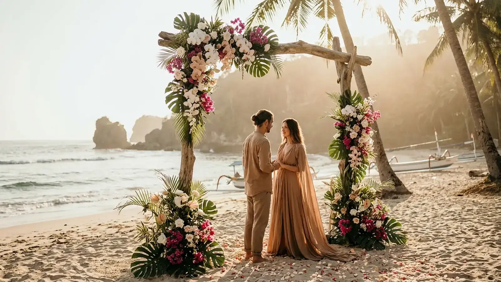 Elopement wedding for two on a Bali beach