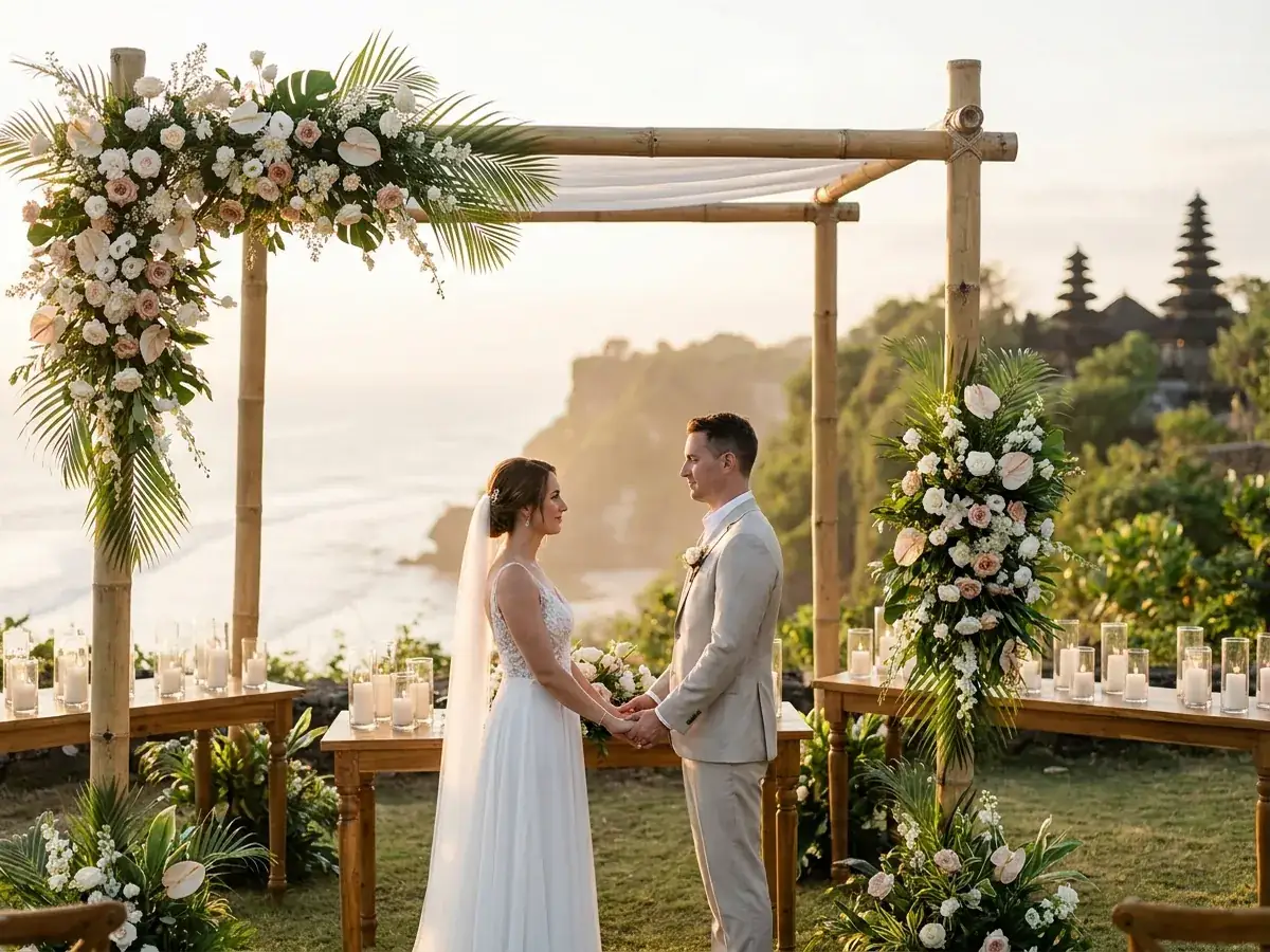 Official marriage registration in Bali: documents — dekor svechi vecher