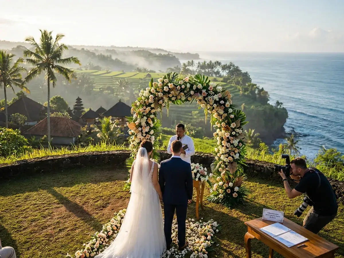 Official marriage registration in Bali: documents — fotograf za rabotoj