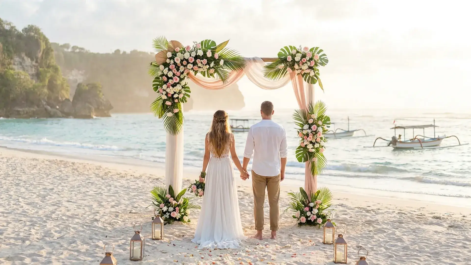 Wedding ceremony on a white sand beach, Nusa Dua — photo 2
