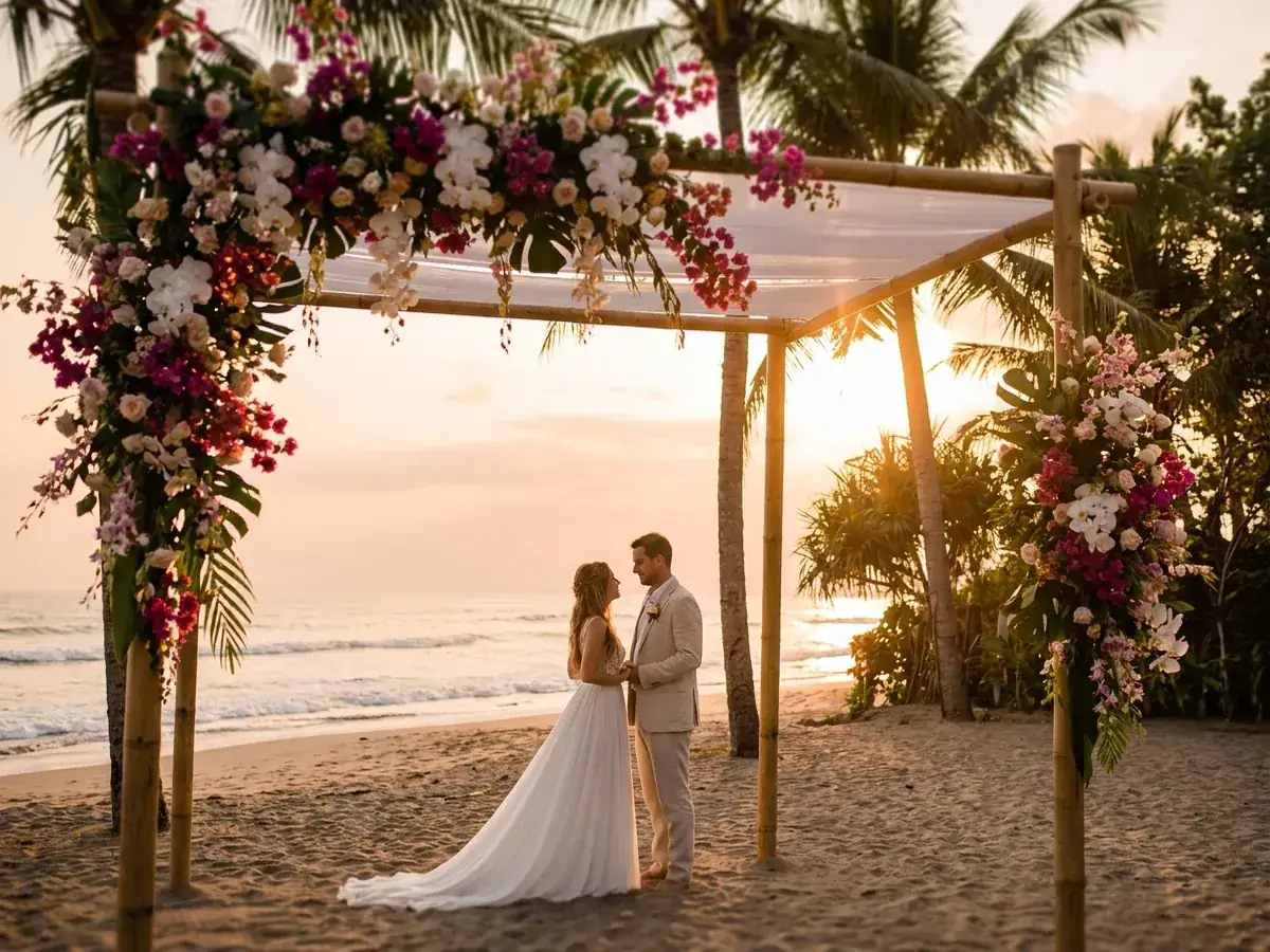 Programm und Ablauf des Hochzeitstages auf Bali — para na plyazhe