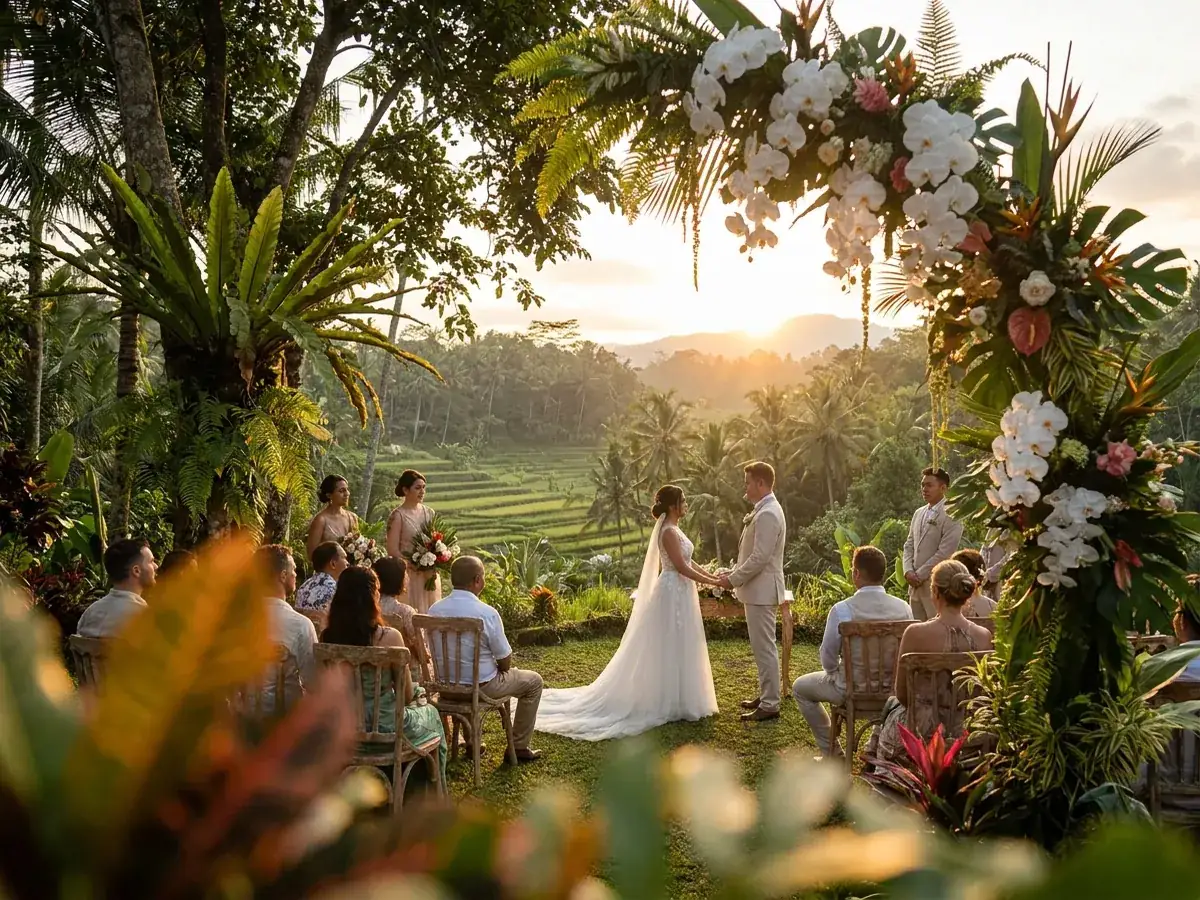 Wedding in Ubud jungles — ceremoniya na zakate