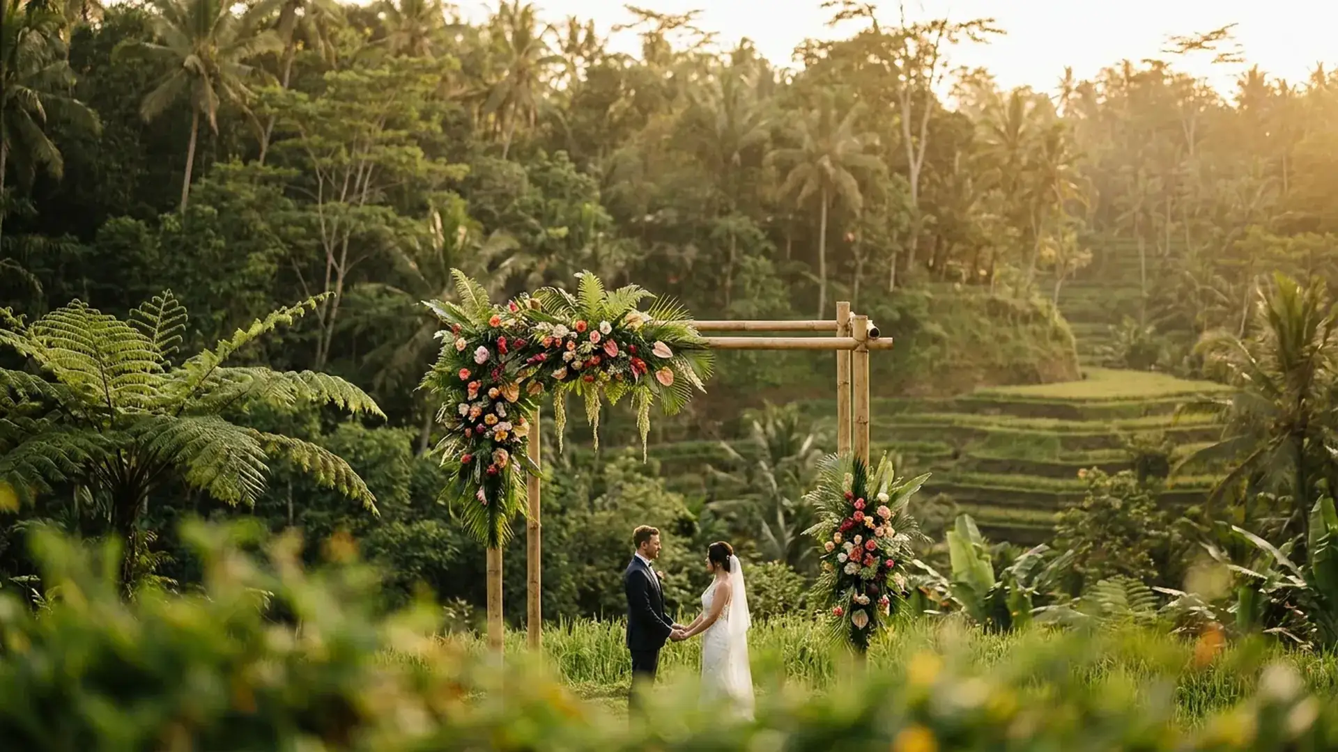 Wedding in Ubud jungle near rice terraces, Bali — photo 2