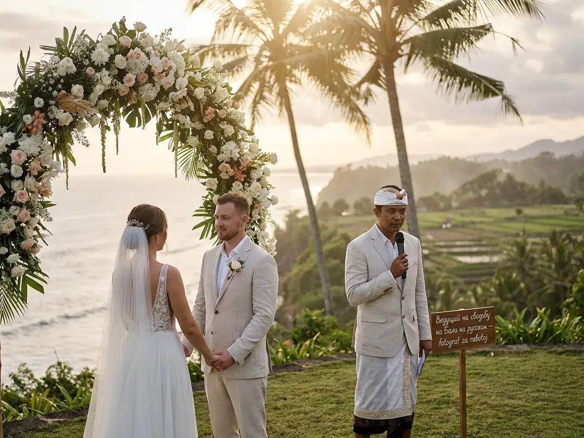 Russischsprachiger Hochzeitsmoderator auf Bali — fotograf za rabotoj