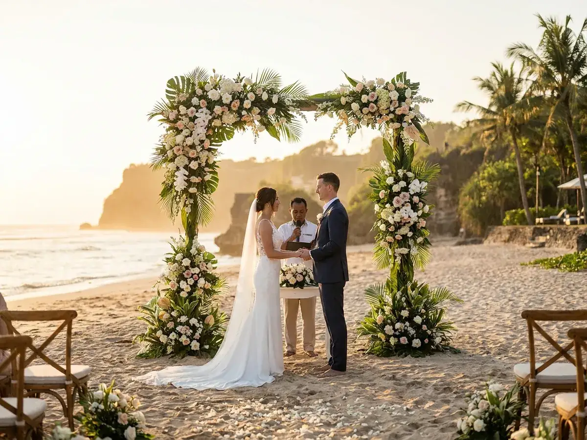 Russischsprachiger Hochzeitsmoderator auf Bali — para na plyazhe
