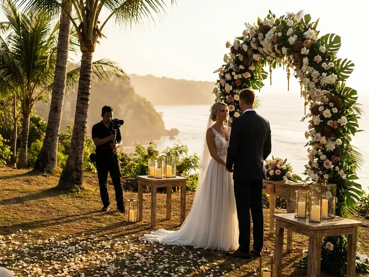 Wedding videographer in Bali — dekor svechi vecher