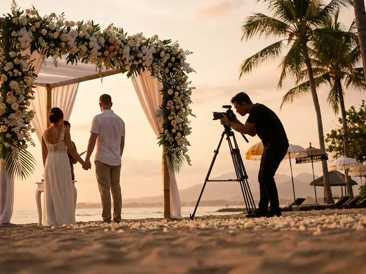 Wedding videographer in Bali — fotograf za rabotoj
