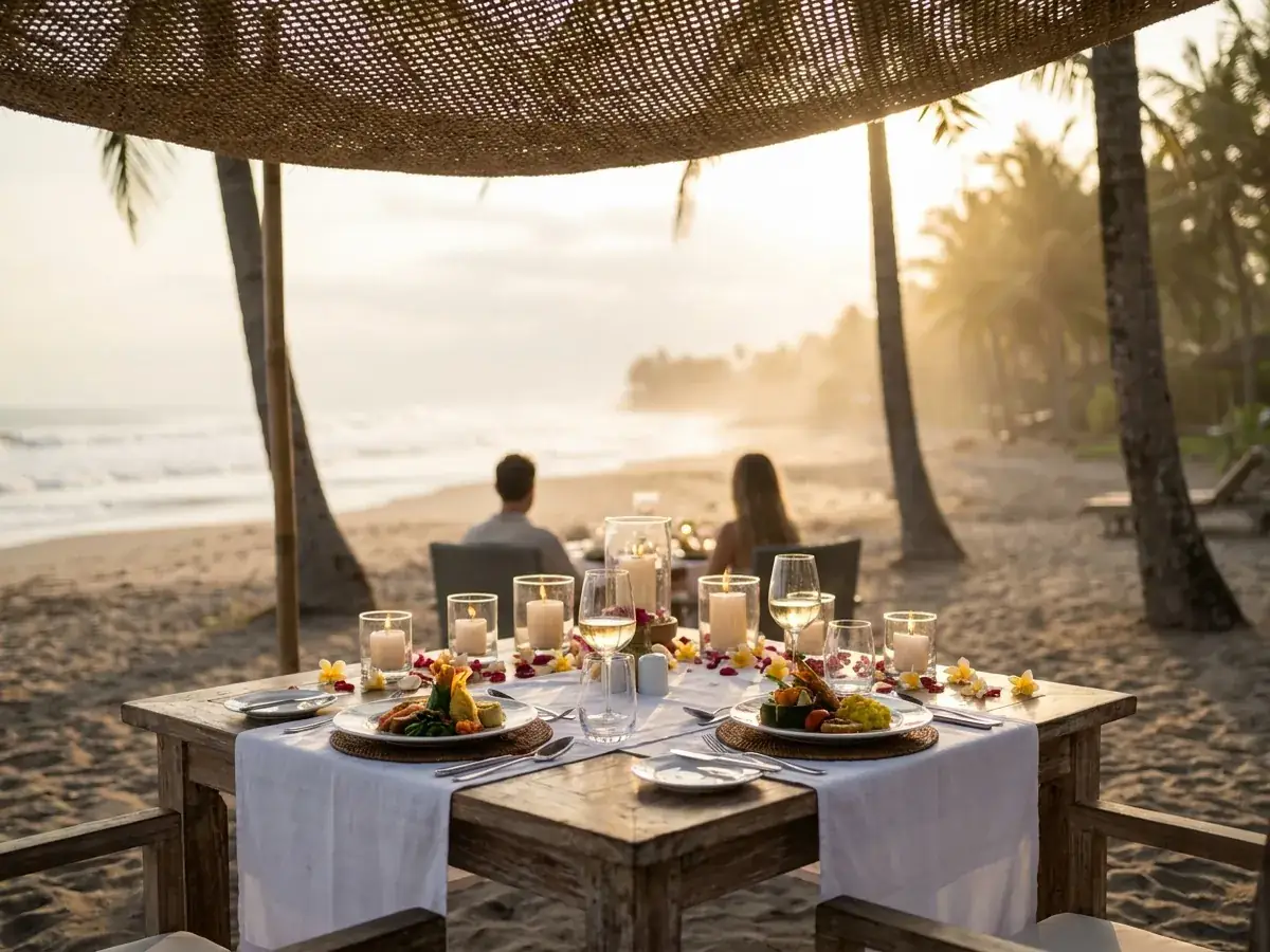 Le coût d'un dîner romantique à Bali — svechi vecher
