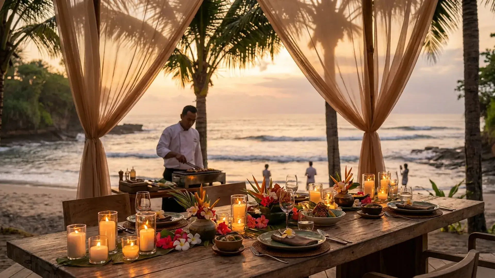 Private dinner at a villa with a chef in Bali