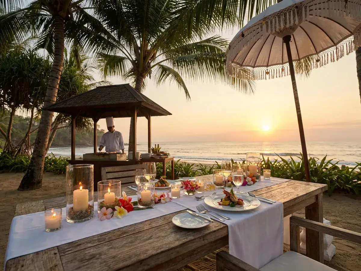 Private dinner at a villa with a chef — plyazh noch svechi