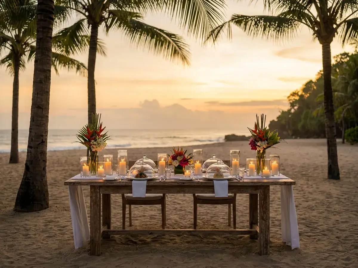 Romantic dinner in Bali — povar blyudo