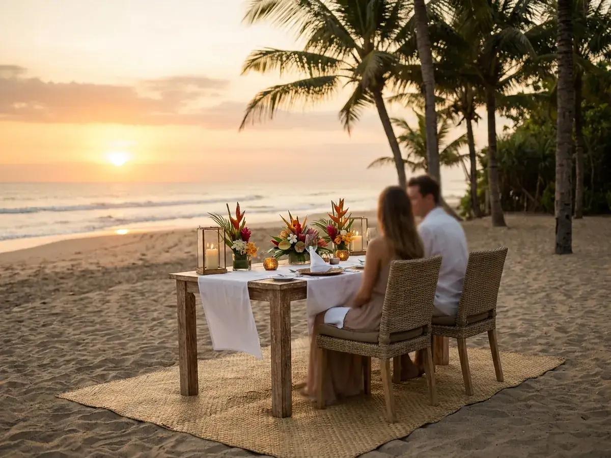 Romantic dinner in Bali — stol na peske — photo 2