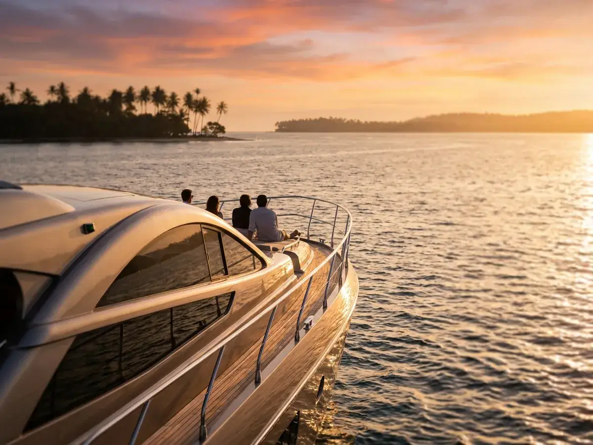 Cost of renting a yacht in Bali — paluba gostej