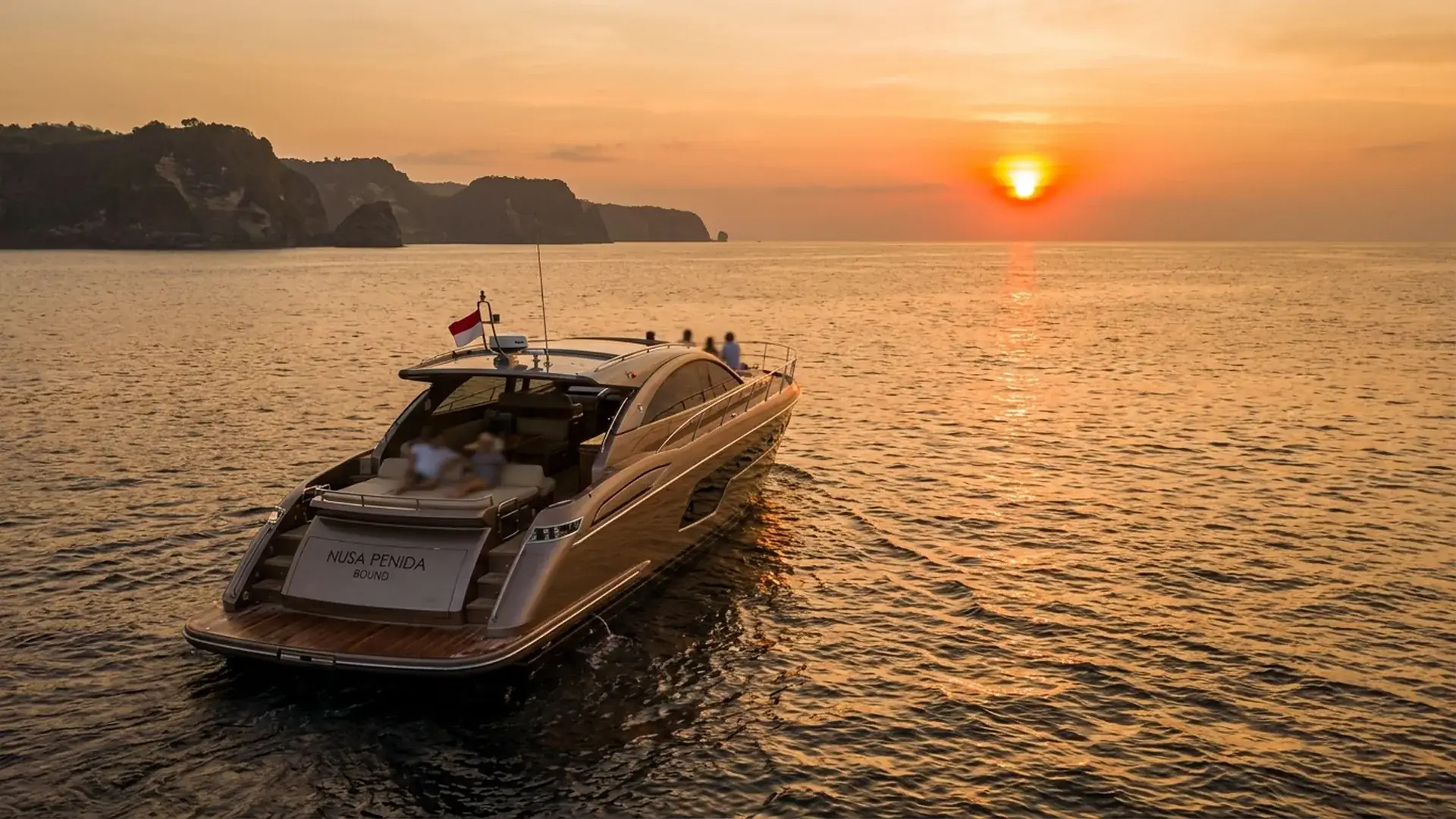 Yacht route to Nusa Penida in Bali