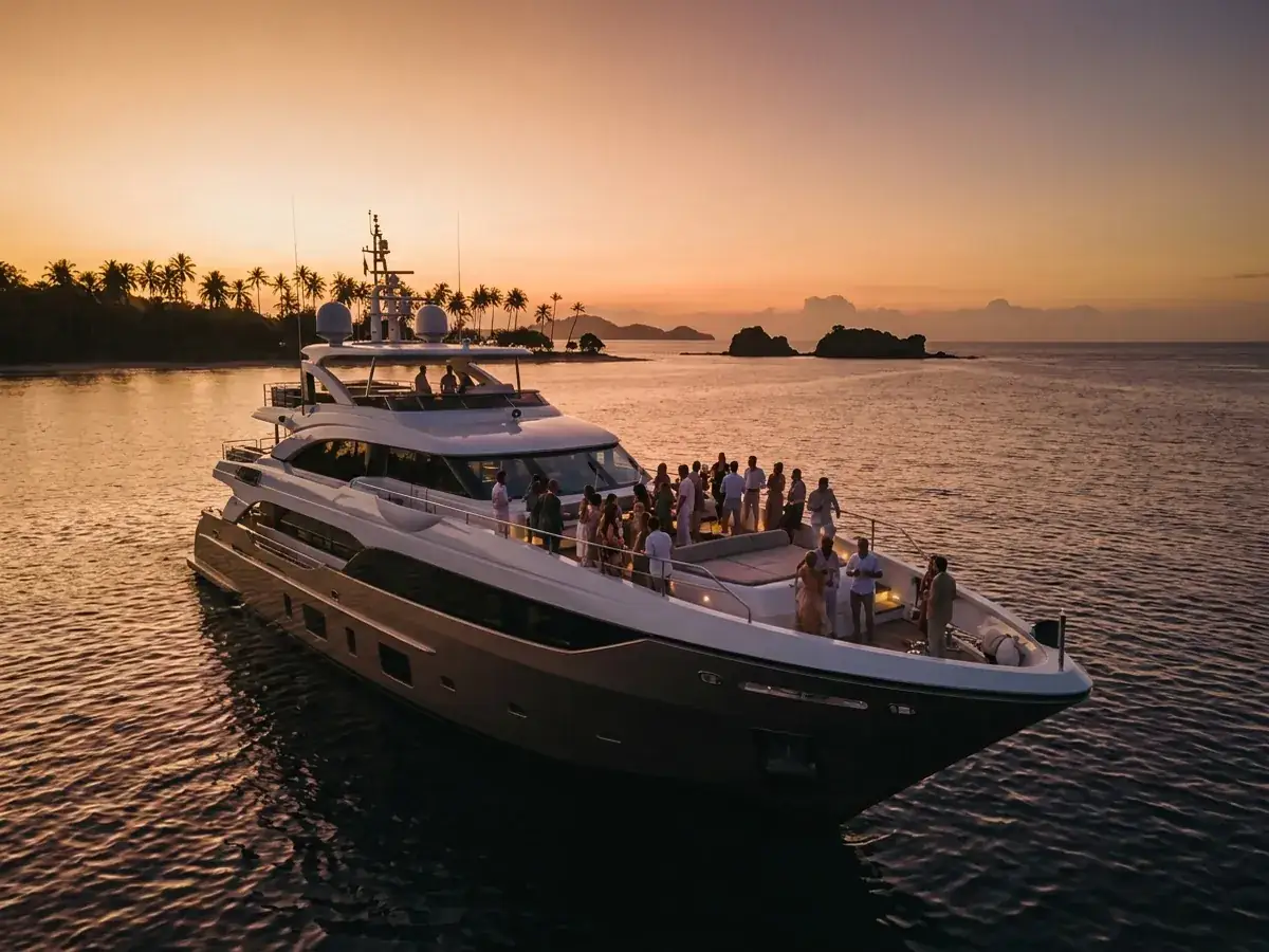 Yacht events in Bali — paluba gostej